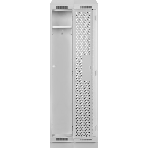 Clean Line Lockers, Bank of 2, 24" x 12" x 82", Steel, Grey, Rivet (Assembled), Perforated Fastek