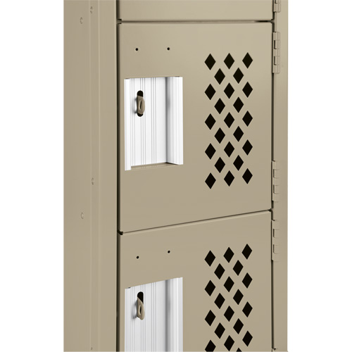 Assembled Lockerettes Clean Line Perforated Economy Lockers, 6 -tier, 18" x 72" x 12", Steel Fastek