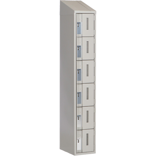Concorde Heavy-Duty Lockers, 6 -tier, 12" x 18" x 78", Steel, Grey, Welded (Assembled) Fastek