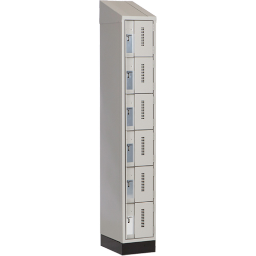 Concorde Heavy-Duty Lockers, 6 -tier, 12" x 18" x 82", Steel, Grey, Welded (Assembled) Fastek