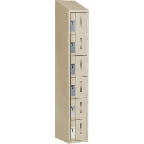 Casiers robustes Concorde, 6 niveaux, 12" x 18" x 78", Acier, Beige, Soud&eacute; (assembl&eacute;) Fastek