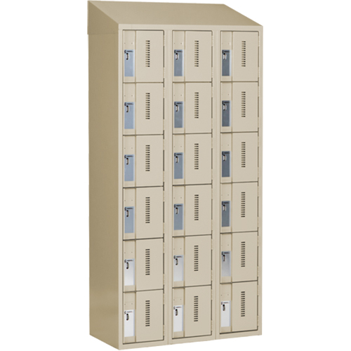 Casiers robustes Concorde, 6 niveaux, Bloc de 3, 36" x 18" x 78", Acier, Beige, Soud&eacute; (assembl&eacute;) Fastek