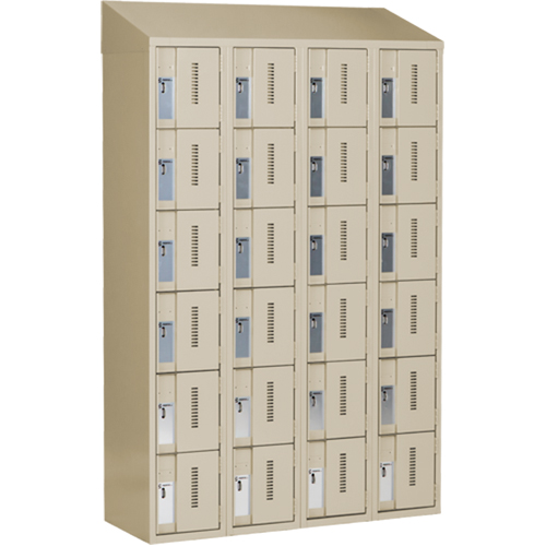 Casiers robustes Concorde, 6 niveaux, Bloc de 4, 48" x 18" x 78", Acier, Beige, Soud&eacute; (assembl&eacute;) Fastek