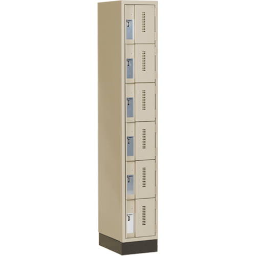 Casiers robustes Concorde, 6 niveaux, 12" x 18" x 76", Acier, Beige, Soud&eacute; (assembl&eacute;) Fastek