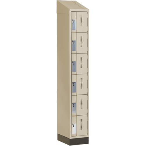 Concorde Heavy-Duty Lockers, 6 -tier, 12" x 18" x 82", Steel, Beige, Welded (Assembled) Fastek