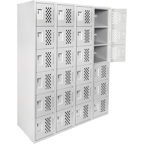 Clean Line Lockerettes, 6 -tier, Bank of 4, 18" x 72" x 12", Steel Fastek