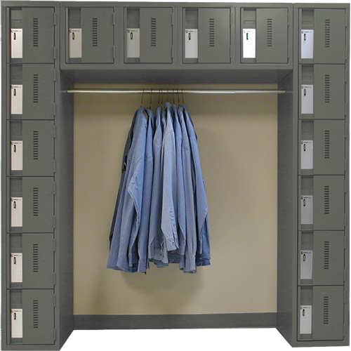Archettes Concorde Heavy Duty Lockers, 16 -tier, Bank of 3, 18" x 72" x 72", Steel Fastek