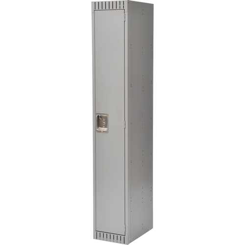Lockers, 12" x 18" x 72", Steel, Grey, Knocked Down Fastek