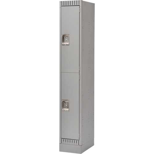 Lockers, 2 -tier, 12" x 18" x 76", Steel, Grey, Knocked Down Fastek