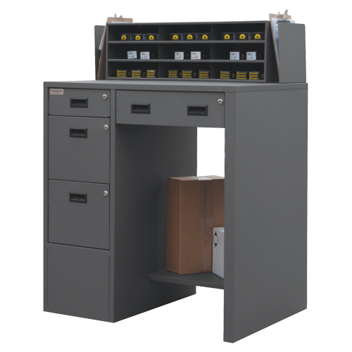 Shop Desk, 39" W x 29" D x 53" H, Grey Fastek