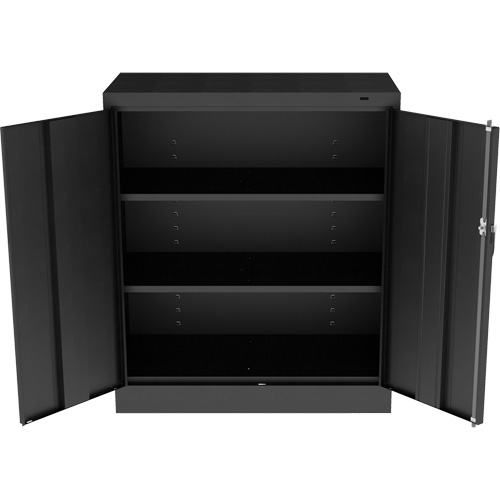 Standard Counter-High Cabinet, Steel, 2 Shelves, 42" H x 36" W x 18" D, Black Fastek