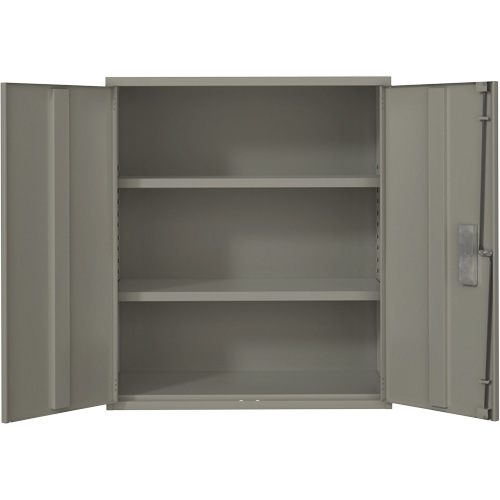 Lo-Boy Storage Cabinet, Steel, 2 Shelves, 40" H x 36" W x 18" D, Grey Fastek