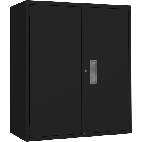 Lo-Boy Storage Cabinet, Steel, 2 Shelves, 42" H x 36" W x 18" D, Black Fastek
