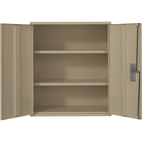 Lo-Boy Storage Cabinet, Steel, 2 Shelves, 40" H x 36" W x 18" D, Beige Fastek