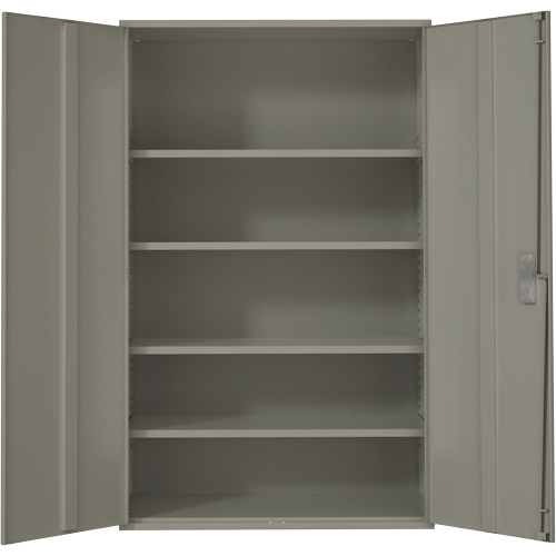 Extra Wide Hi-Boy Storage Cabinet, Steel, 4 Shelves, 72" H x 48" W x 24" D, Grey Fastek