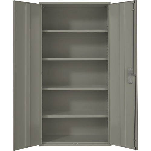 Armoire de rangement Hi-Boy, Acier, 4 Tablettes, 72" h x 36" la x 18" P, Gris Fastek