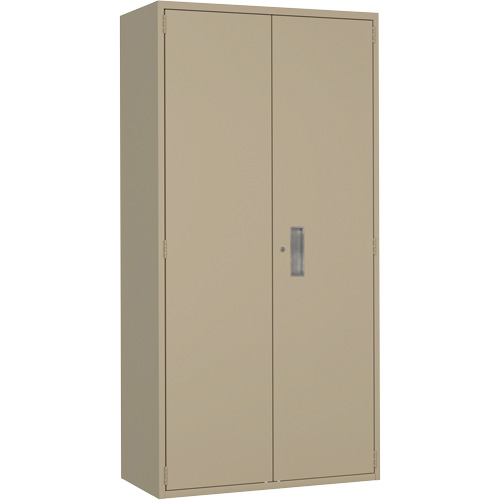Armoire de rangement Hi-Boy, Acier, 4 Tablettes, 72" h x 36" la x 18" P, Beige Fastek