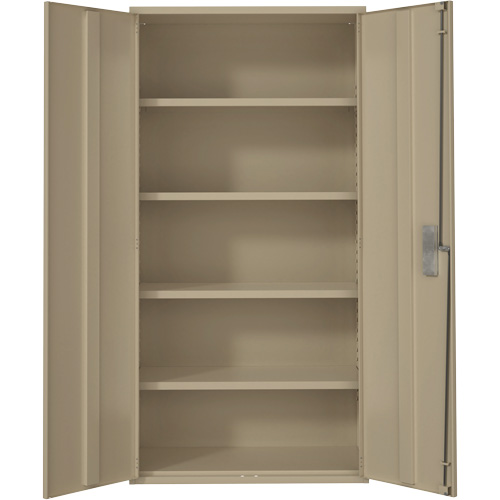 Armoire de rangement Hi-Boy, Acier, 4 Tablettes, 72" h x 36" la x 18" P, Beige Fastek