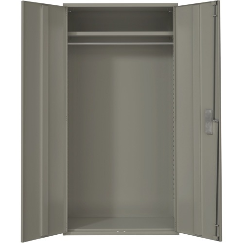 Wardrobe Storage Cabinet, Steel, 36" W x 18" D x 72" H, Grey Fastek