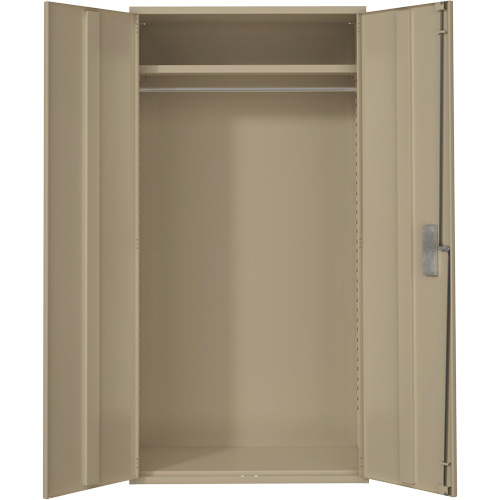 Wardrobe Storage Cabinet, Steel, 36" W x 18" D x 72" H, Beige Fastek
