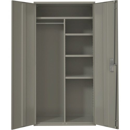 Armoire de rangements combin&eacute;s, Acier, 6 Tablettes, 72" h x 36" la x 18" P, Gris Fastek