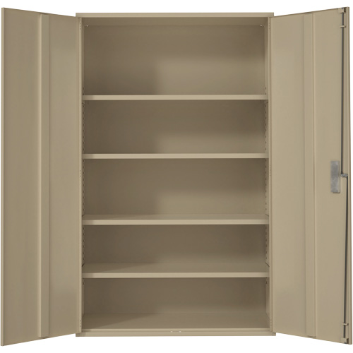 Extra Wide Hi-Boy Storage Cabinet, Steel, 4 Shelves, 72" H x 48" W x 24" D, Beige Fastek