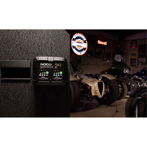 Genius&reg; 2X2 2-Bank, 4-Amp Battery Charger Fastek