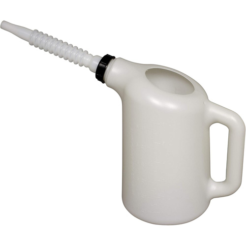 Oil Dispenser with White Spout, Plastic, 6 qt Capacity Fastek