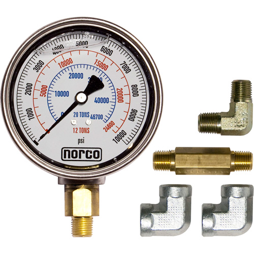 Hydraulic Gauge with Fittings, 4" , Bottom Mount, Analogue Fastek