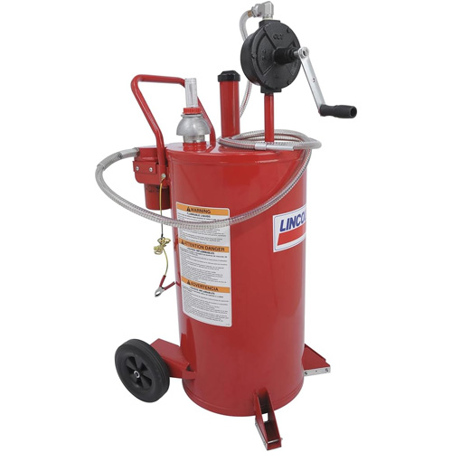 25-Gallon Steel Fuel Caddy with 2-Way Rotary Pump & Filter Fastek