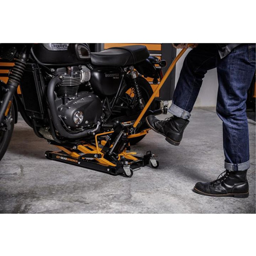 ATV and Motorcycle Jack, 0.75 Ton(s) Capacity, 4-2/3" Lowered, 14-1/2" Raised, Manual Hydraulic Fastek
