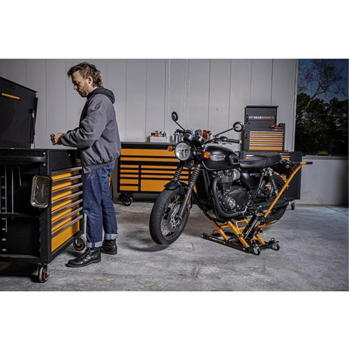 ATV and Motorcycle Jack, 0.75 Ton(s) Capacity, 4-2/3" Lowered, 14-1/2" Raised, Manual Hydraulic Fastek