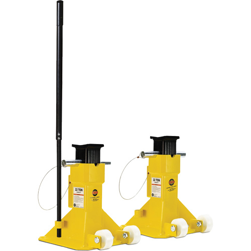 EZ-Wheel Jack Stand, Locking Pin, 22 Tons Capacity, 13-1/2" - 20" H Fastek