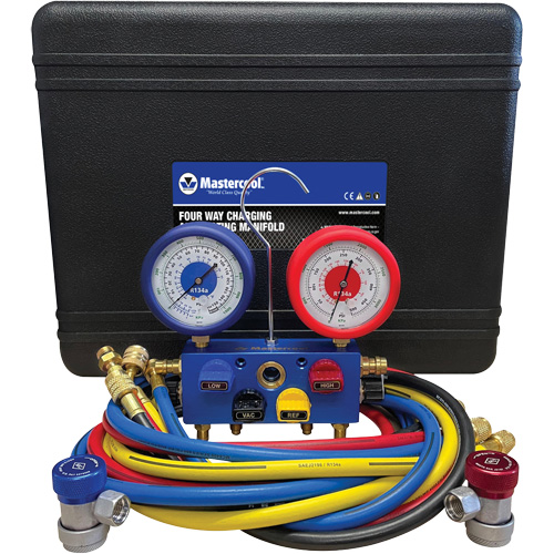 R134A 4-Way Aluminum Manifold Gauge Set Fastek