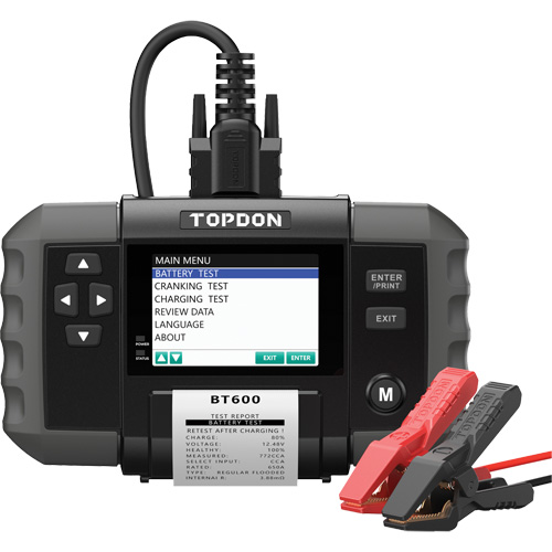 BT600 12V Battery & 12V/24V System Tester with Built-in Printer Fastek