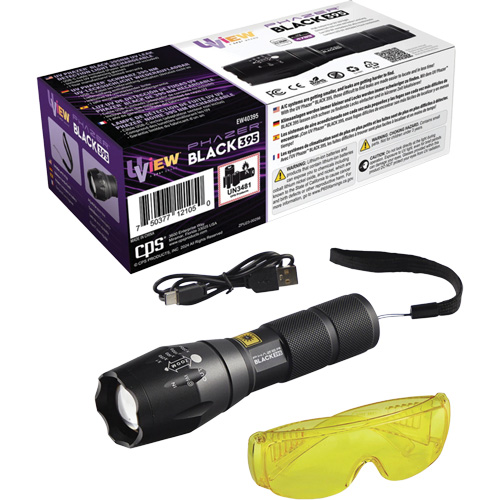 UView&reg; Phazer BLACK 395 Rechargeable UV Leak Detection Light Fastek