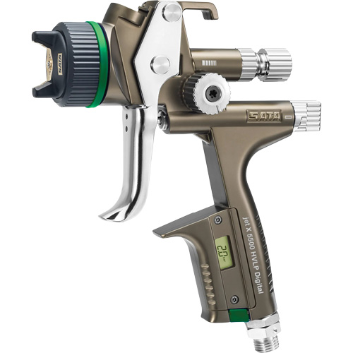 Pistolet de peinture de premi&egrave;re qualit&eacute; pour peinture automobile avec psi num&eacute;rique X5500 HVLP 1,3 I RPS D, Entr&eacute;e d'air 1/4" NPT, 15,19 pi³/min, Capacit&eacute; 0,6 L/0,9 L, 0,17 psi Fastek