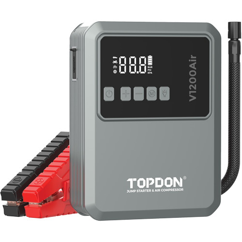 V1200Air 2-en-1: d&eacute;marreur de secours de 1200 A de pointe et gonfleur de pneus Fastek