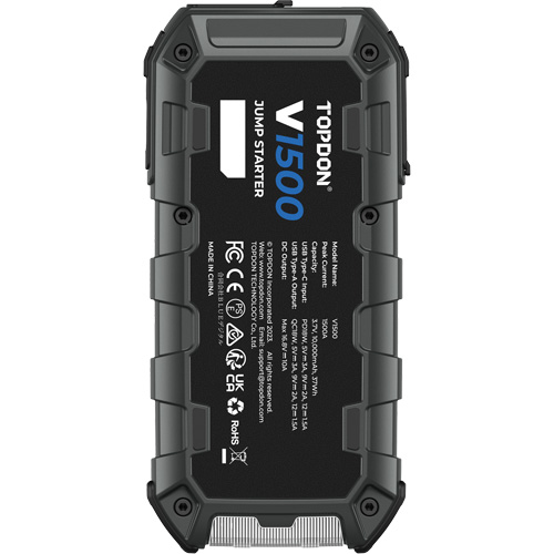 D&eacute;marreur d'appoint, survolteur, banque d'alimentation et lampe de poche V1500 Fastek