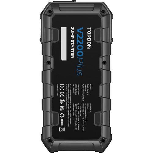 V2200Plus 2-in-1 2200 Peak Amp Jump Starter, Battery & System Tester Fastek
