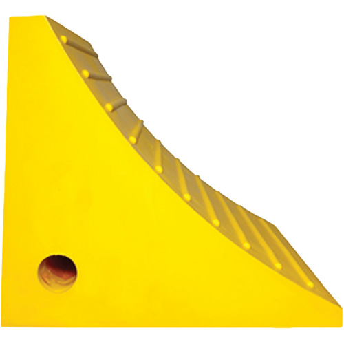 Wheel Chock, Polyurethane, Yellow, 15-1/4" W x 12-1/8" D x 10-3/4" H Fastek
