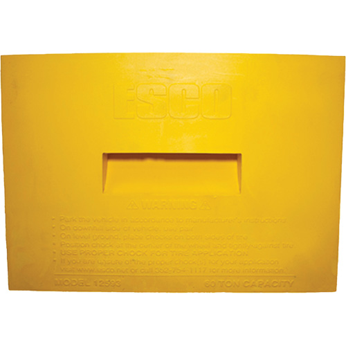Wheel Chock, Polyurethane, Yellow, 15-1/4" W x 12-1/8" D x 10-3/4" H Fastek