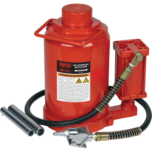 Standard Height Bottle Jack, 50 Ton(s), Air Hydraulic, 19" Raised Height Fastek