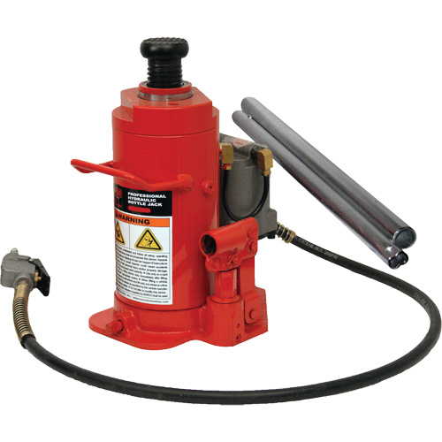 Standard Height Bottle Jack, 12 Ton(s), Air Hydraulic, 19-3/4" Raised Height Fastek