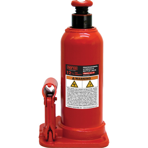 Bottle Jack with Gauge Hole, 12.5 Ton(s), 18-89/100" Raised Height Fastek