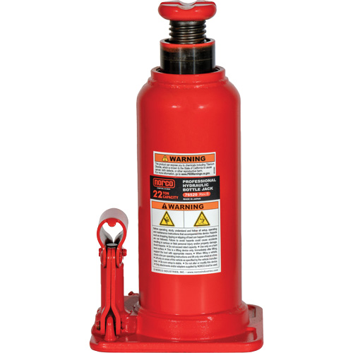 Cric hydraulique bouteille professionnel avec orifice pour manom&egrave;tre, 22 tonne(s), 20-49/250" Hauteur &eacute;lev&eacute;e Fastek