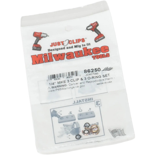 Jeu de clips et joints toriques de 1/4 po pour Milwaukee Fastek