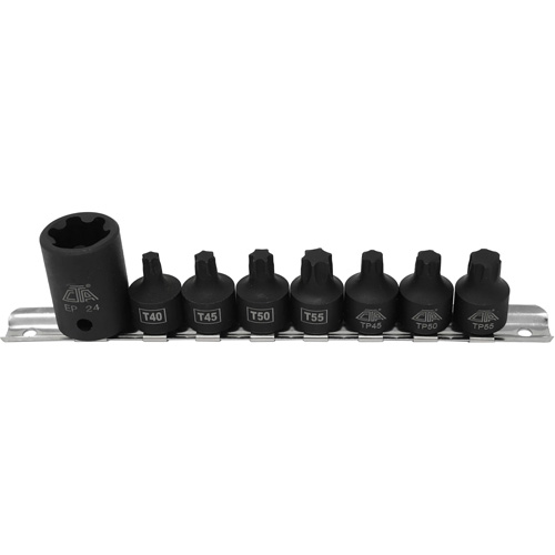 Pickup Truck Bed Bolt Socket/Bit Set, 8 Pieces, 1/2"/3/8" Drive Size Fastek