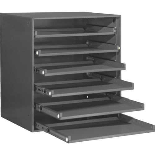 Compartment Box Cabinet, Steel, 6 Slots, 20-5/16" W x 15-15/16" D x 21-7/8" H, Grey Fastek