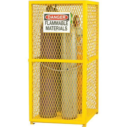 Armoire de rangement pour bouteilles &agrave; gaz, nbre de bouteilles: 9, 30" , 30" , 71-3/4" , Jaune Fastek